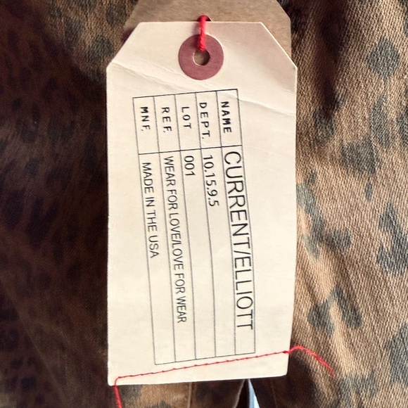 Current/Elliott Stiletto Leopard Print Skinny Jeans Size 25 NWT Camel Animal - Picture 7 of 9